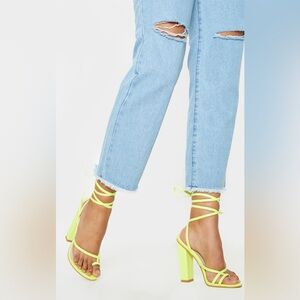 PrettyLittleThing Neon Strappy Heels